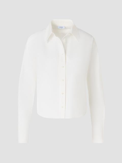 AKRIS Women's Cotton Poplin Crop Shirt - Cream