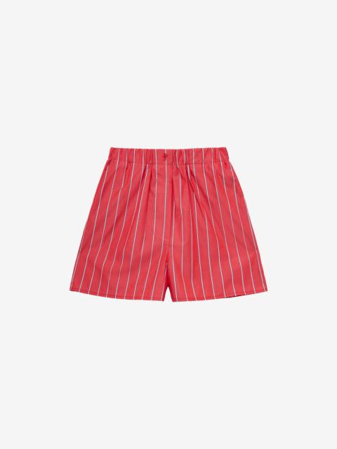 The Frankie Shop Lui Striped Cotton Boxer Shorts - Red/White Stripe