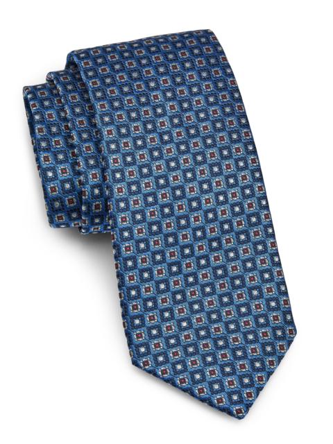 Canali Men's Medallion Silk Tie - Blue