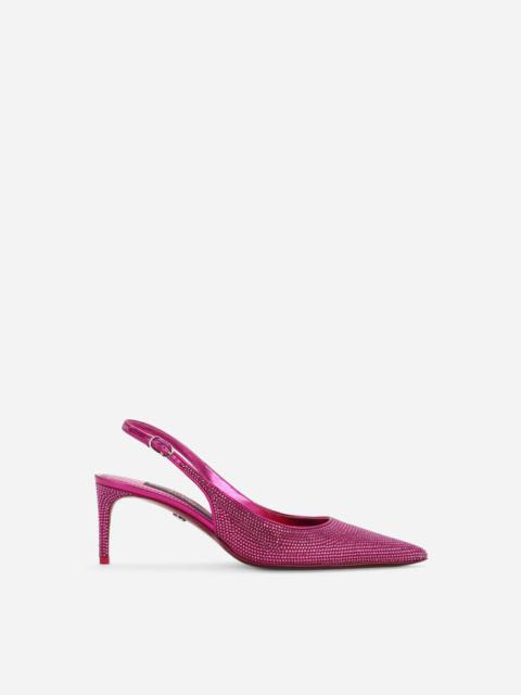 Dolce & Gabbana Satin slingbacks with fusible rhinestones