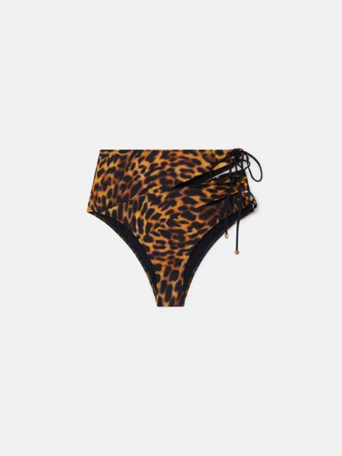 Stella McCartney Blurred Cheetah Print High-Waisted Bikini Briefs