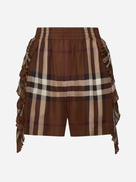 Burberry Chiara check silk shorts