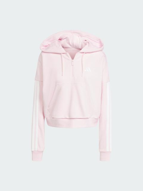 adidas Essentials 3-Stripes French Terry Quarter-Zip Hoodie