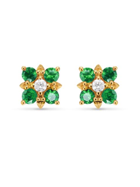 DAVID YURMAN Women's Petite Modern Renaissance Color Stud Earrings in 18K Yellow Gold - Emerald
