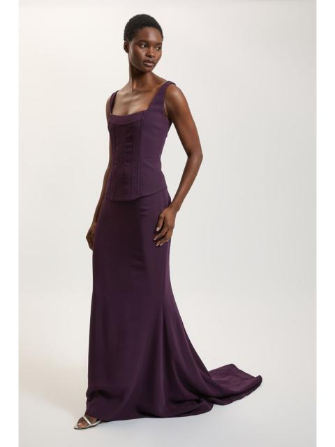 KAREN MILLEN Compact Viscose Fishtail Maxi Skirt
