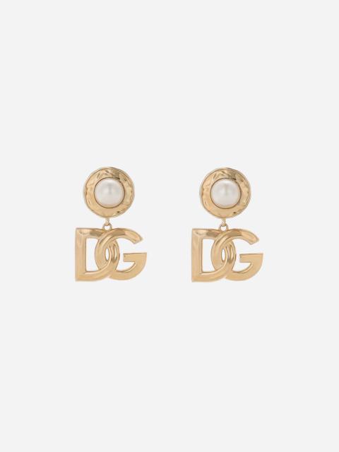 Dolce & Gabbana Drop earrings with cabochon details and DG logo