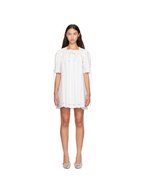 SANDY LIANG White & Blue Daikon Minidress