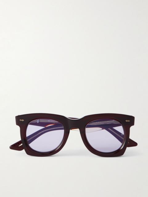 JACQUES MARIE MAGE Ava Round-Frame Acetate Sunglasses Red