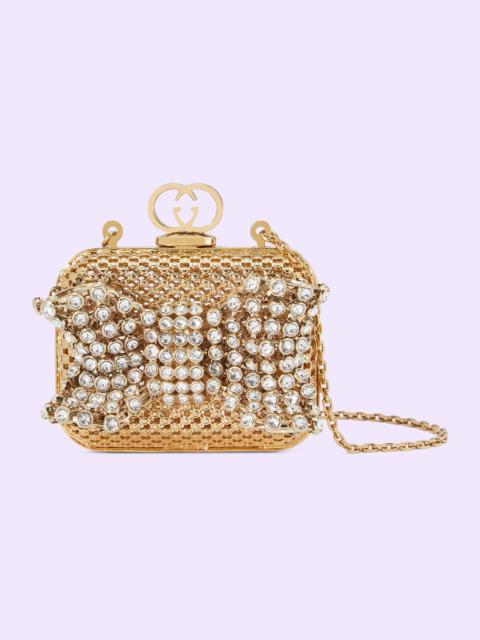 GUCCI Metal mini handbag with crystal bow