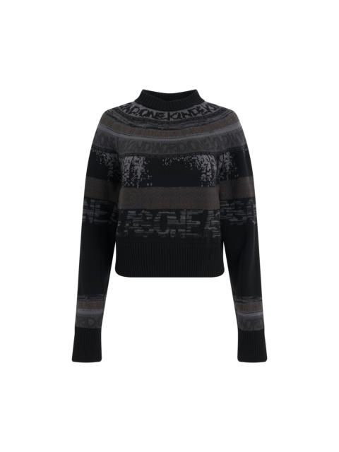 Eric Haze Knit Jacquard Pullover in Black