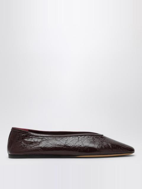 Luna burgundy leather slipper