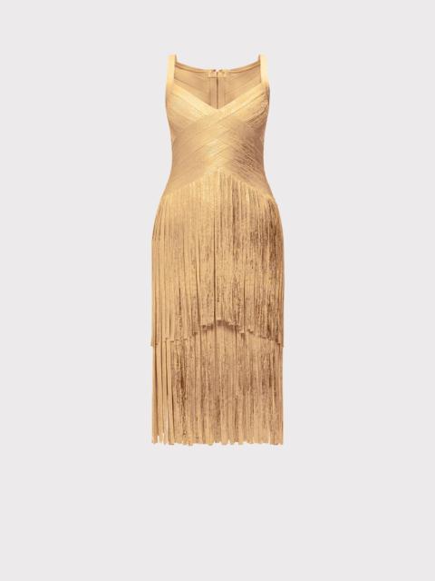 HERVE LEGER THE METALLIC MISCHA DRESS