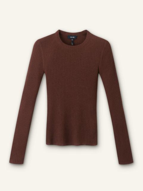 ME+EM Barely There Slim Rib Layering Sweater