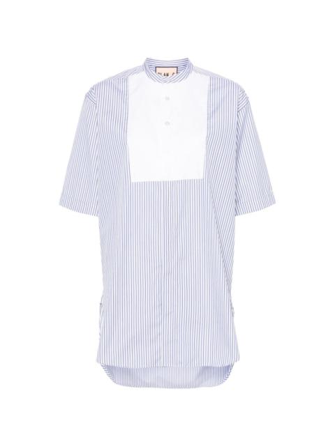 Plan C halo-stripe panelled cotton shirt