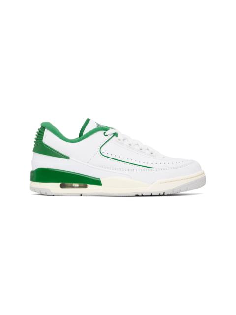White & Green Jordan 2/3 Sneakers