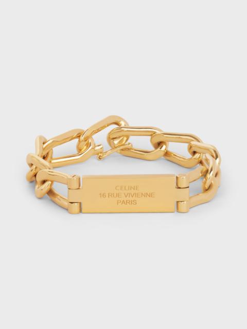CELINE 16 Rue Vivienne Gourmette Bracelet in Brass with Gold Finish