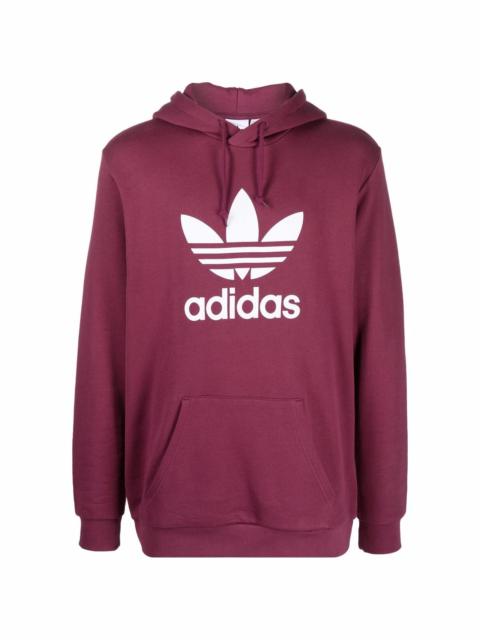 adidas logo-print cotton hoodie