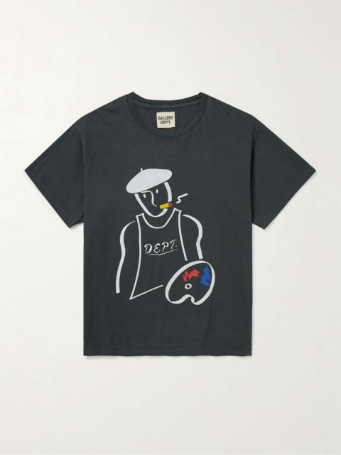 GALLERY DEPT. Glittered Logo-Print Cotton-Jersey T-Shirt