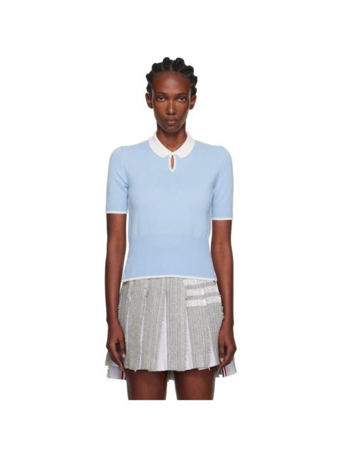 Thom Browne Blue Jersey Stitch Cashmere Polo