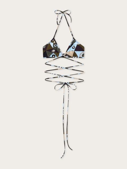 PUCCI OCCHI PRINT TRIANGLE BIKINI TOP