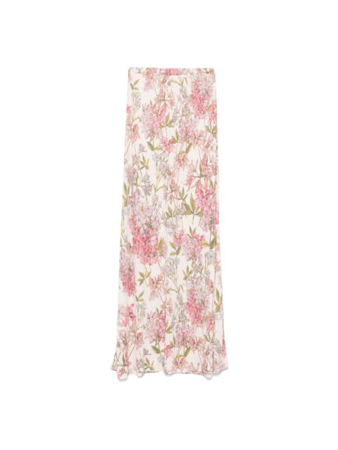 floral-print midi skirt