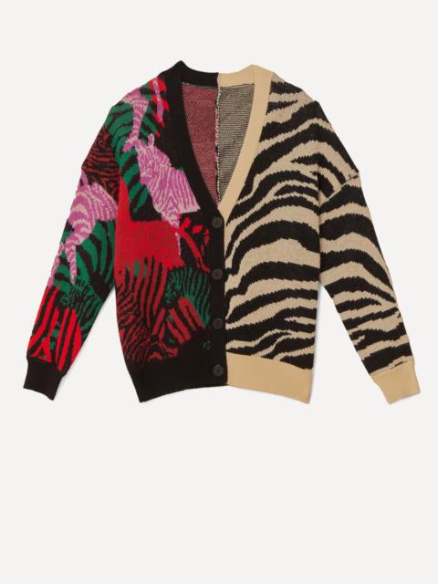 FARM RIO Mixed Zebra Prints Knit Cardigan