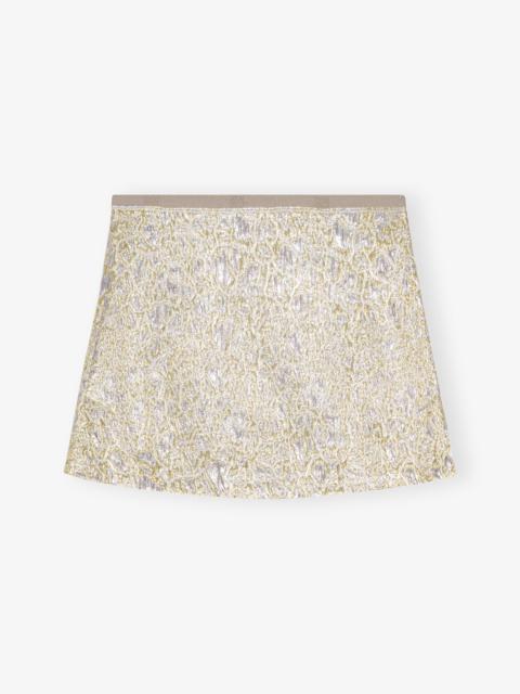 GOLD AND SILVER METALLIC ELASTICATED MINI SKIRT