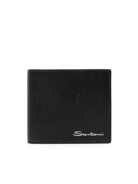 Santoni bi-fold leather wallet