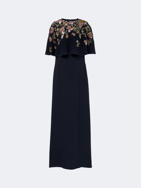 Oscar de la Renta Embellished silk-blend georgette gown