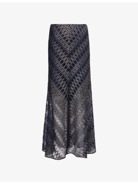 Missoni Chevron Metallic-Knit Maxi Skirt
