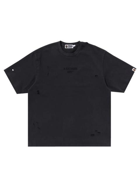 BAPE Damaged Garment Dyed Relaxed Fit Tee 'Black'