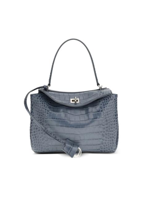 BALENCIAGA Rodeo small crocodile-effect tote bag