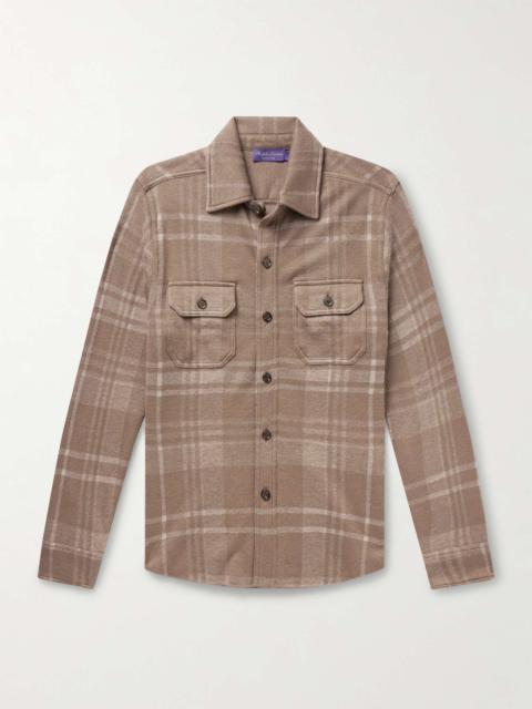 Checked Cashmere and Silk-Blend Overshirt