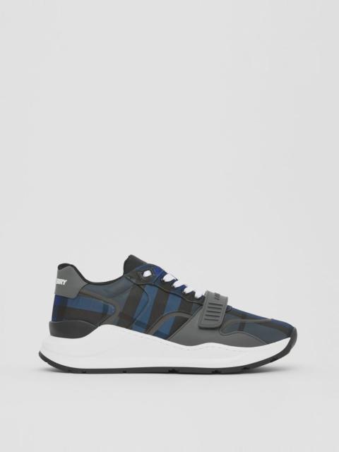 Burberry Check and Leather Sneakers