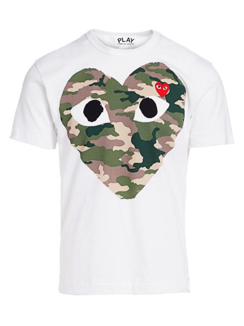 Comme des Garçons PLAY Men Camo Heart Tee - White