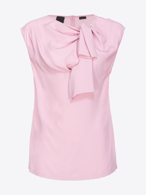 SILK-BLEND TOP WITH BOW