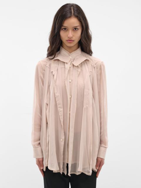 Comme Des Garçons Beige Deconstructed Layered Draping Shirt