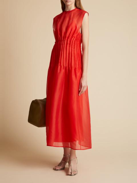 KHAITE The Wes Dress in Fire Red