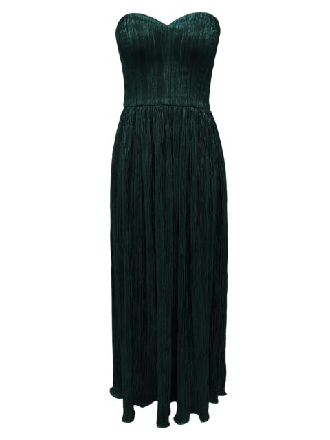 Dress The Population Women's Audrina Plissé Strapless Gown - Deep Emerald
