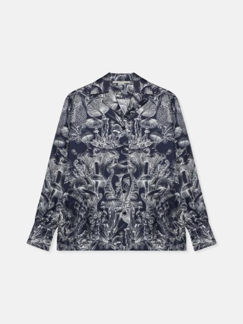 Fungi Forest Print Silk Pyjama Shirt