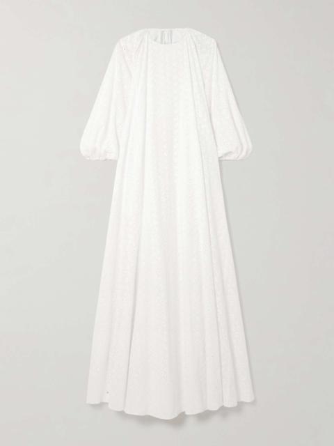 Fran open-back broderie anglaise cotton maxi dress