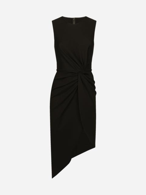 Dolce & Gabbana Calf-length dress in jersey Milano rib with draping