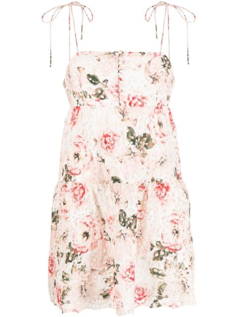Alice + Olivia Lorelle Babydoll floral-print minidress