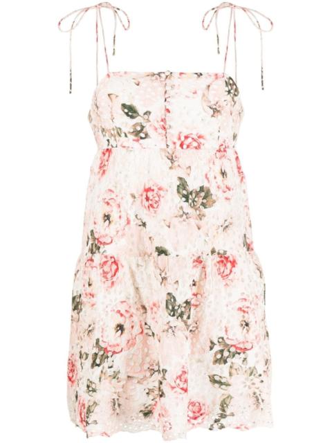 Lorelle Babydoll floral-print minidress