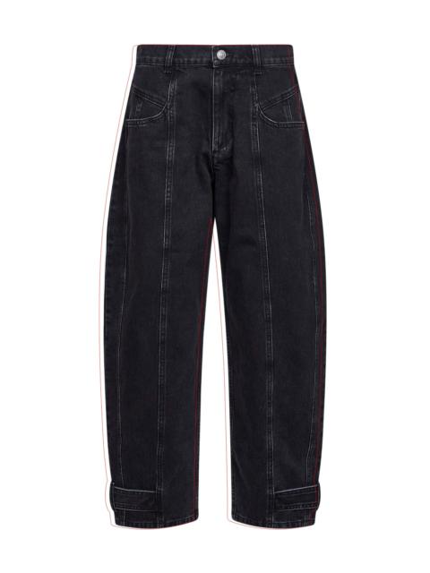 Isabel Marant Black cotton denim Leya barrel jeans