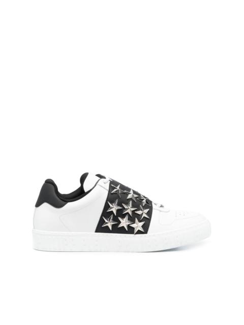 leather star studded sneakers