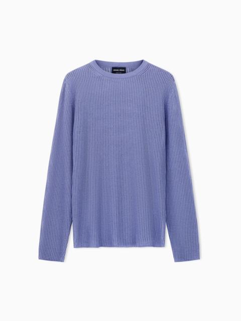 GIORGIO ARMANI SILK AND COTTON CREW-NECK JUMPER