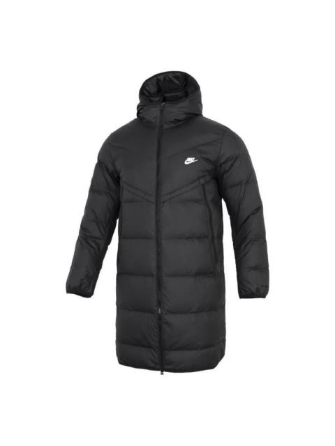 Nike hooded puffer long coat 'Black' DV1134-010