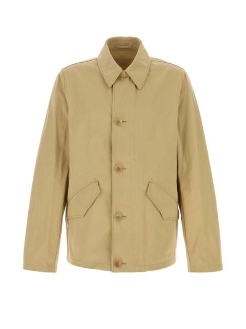 Prada Beige Cotton Jacket Kaki Exterior: Giubbini
