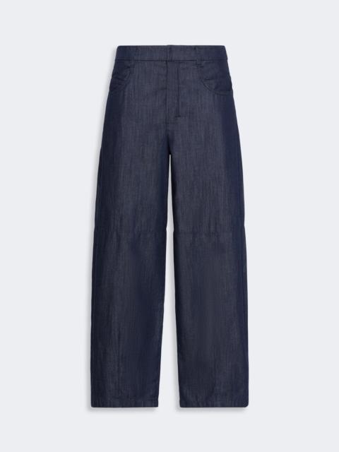 'S Max Mara PEPLO Cotton denim barrel-leg trousers - MIDNIGHTBLUE
